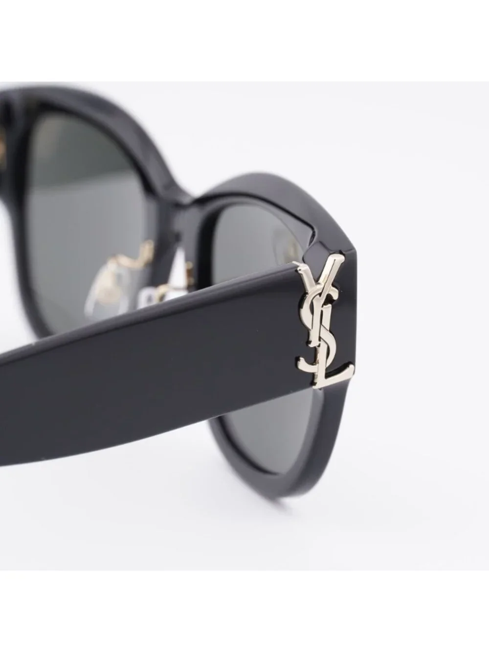 Saint Laurent SLM95/K 001 Sunglasses Black Square Frame, Grey Lenses